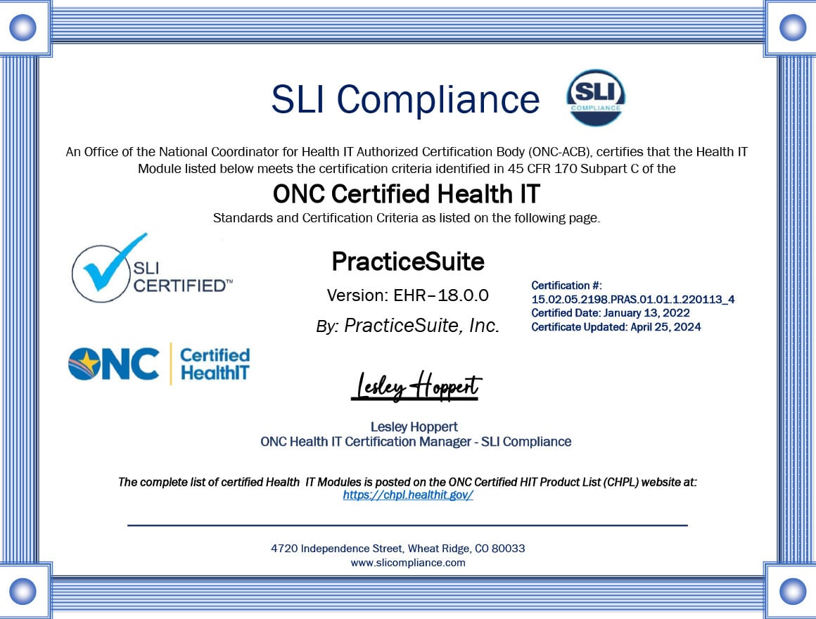 Certificate_PracticeSuite_PracticeSuite_vEHR-18.0.0_4_1