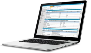 PracticeSuite's patient appointment scheduling software interface on a laptop screen