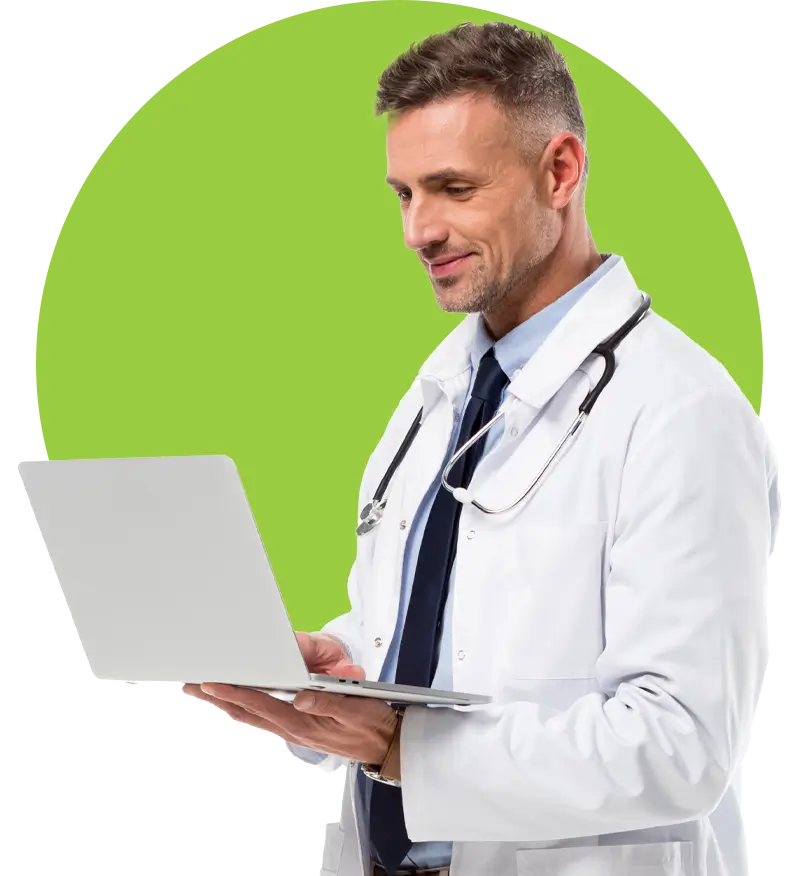 Doctor Holding a laptop