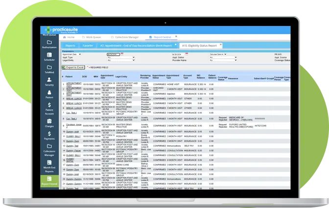 Screenshot of PracticeSuite’s enterprise-level medical scheduling software