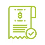 Bill checkmark icon