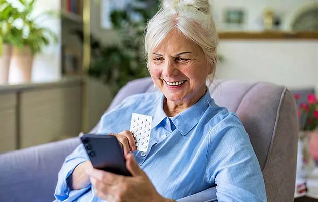 Grandmother uses the app