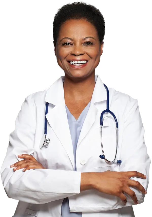 Physician with folded arms smiling confidently