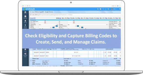 Laptop screen of RamSoft data