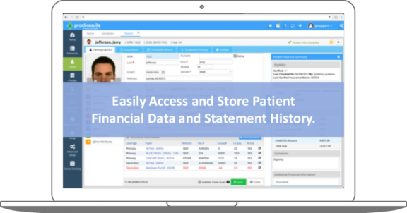 Laptop screen with RamSoft data