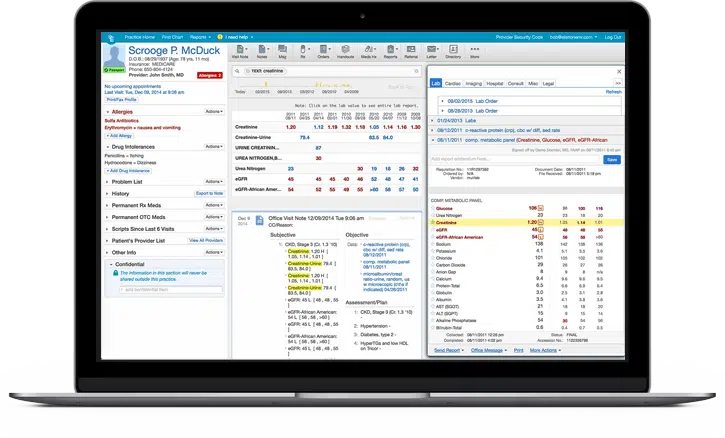 Laptop with PracticeSuite dashboard