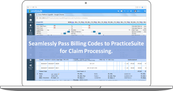 Laptop screen of PracticeSuite dashboard