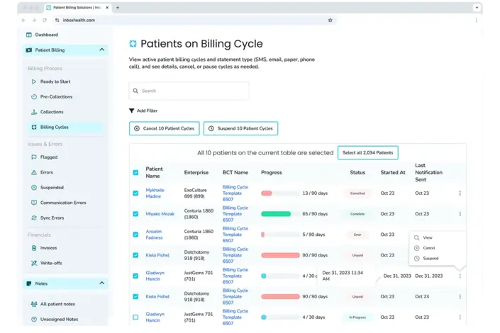 Laptop screen with Inbox Health data