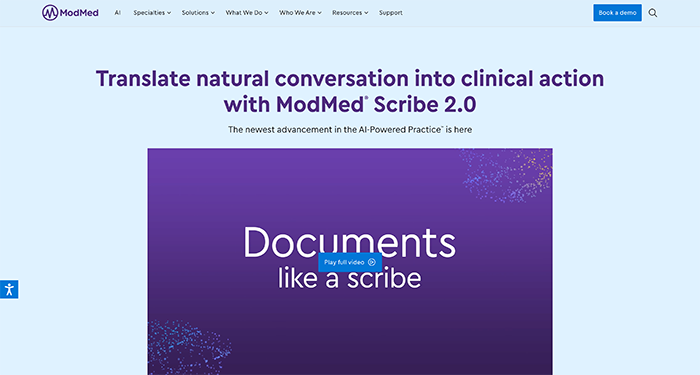 The ModMed homepage