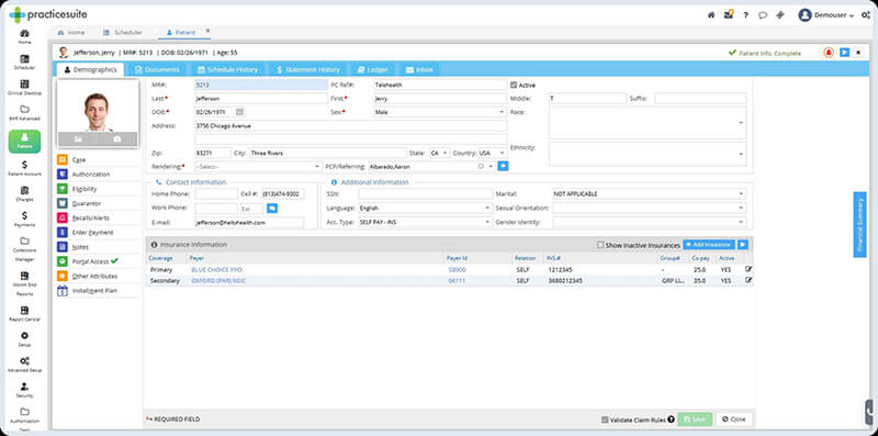 PracticeSuite Claims Dashboard