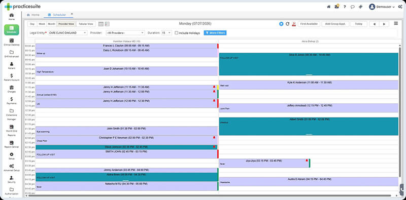 PracticeSuite appointment scheduler